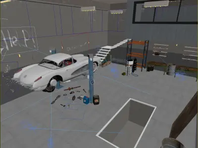 car repair shop Low-poly 3D model