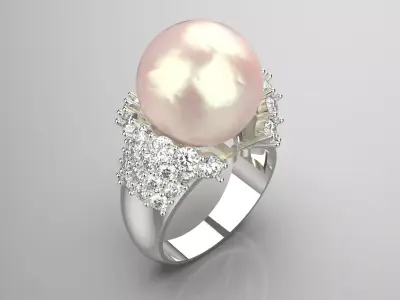 luxury pearl jewelry ring pr0068 3D print model