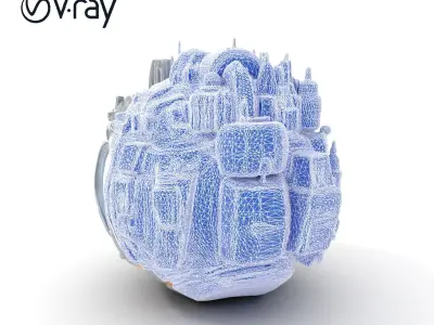 Futuristic City Sphere Model Pack for SciFi Environments Low-poly 3D model