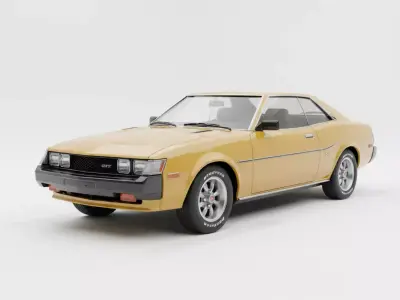 Classic 1970s  Early 1980s Japanese Sport Coupe Low-poly 3D model