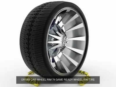 ORTAS CAR WHEEL RIM 73-74 GAME READY WHEEL 3D Model Pack