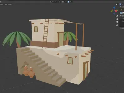 Lopwpoly House 14 Low-poly 3D model