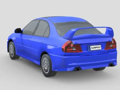 Mitsubishi Lancer Evolution 1997 Low-poly 3D model