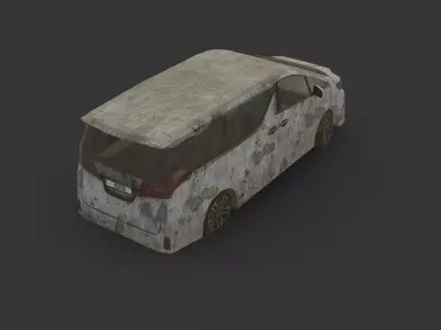 Abandoned Car - Toyota Alphard Low-poly 3D model