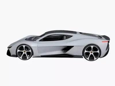 Brandless Super Car Futuristic High Performance Sports Vehicle 3D model