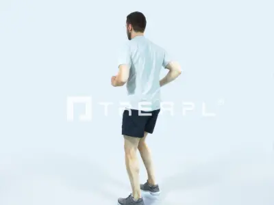 Portrait 07I Running Jogging Football Sports Man Low-poly 3D model