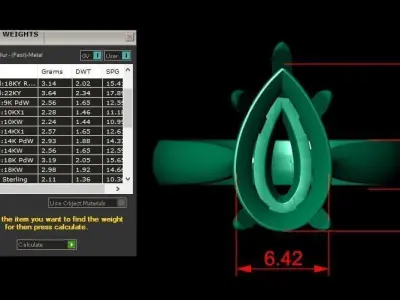 pear shape 5 prong solitaire ring Free 3D print model