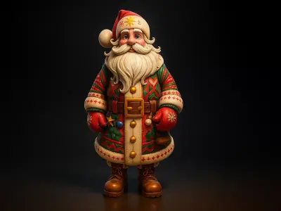Festive Santa Claus Figure Holiday Decor Christmas Ornament  3D print model