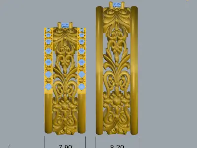 Vintage Wedding Rings With Diamonds 3D print model