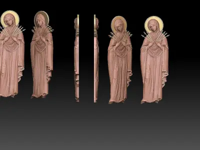 Mary of Sorrows virgin marry 7 swords 3D print model