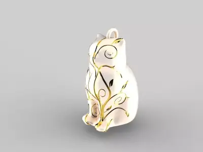 Flower Cat Necklace 3D print model