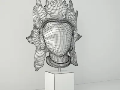 Cast Iron Kwan Yin Head 3D model