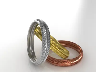 Wedding band wheat pattern  3D print model