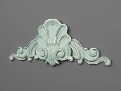 Cartouche ornately carved ornament 3D print model