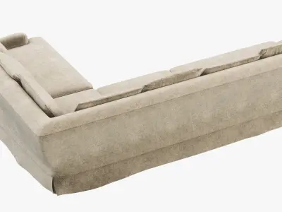Restoration Hardware Belgian Classic Roll Arm L-Sectional 3D model
