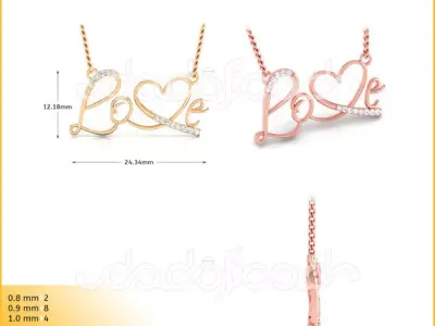 light weight yellow gold  diamond pendent -DOC-P8062 3D print model