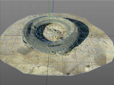 Old Tire Free low-poly 3D model