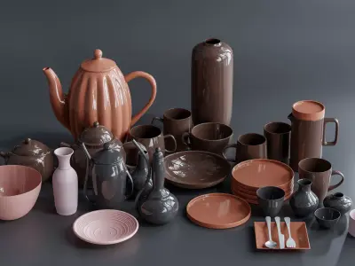 Decorative Porcelain Set 3D model