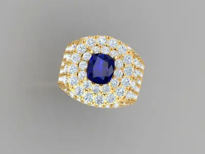 Diamond Rings - Mens Ring  3D print model 3D print model