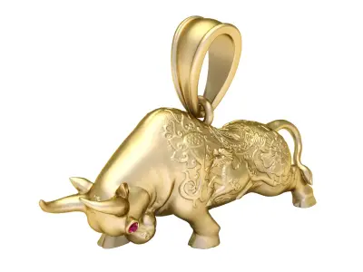Bull Gold Pendent 3D print model