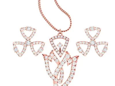 Pendant Earrings combo - 1152 3D print model