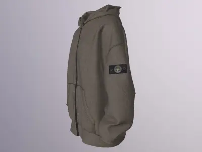 STONE ISLAND ZIP HOODIE PBR Low-poly 3D model