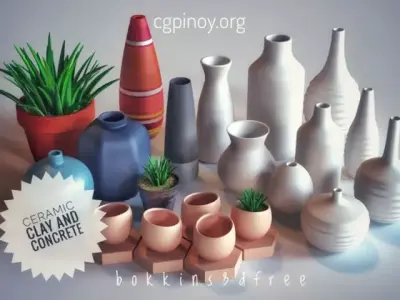 Vases ceramic and pots Free 3D model