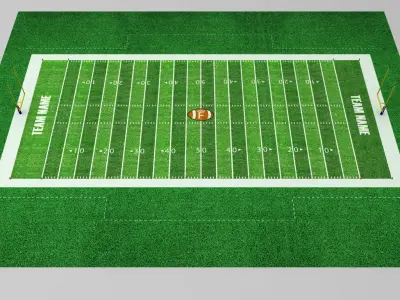 Football american stadium field low poly Low-poly 3D model