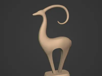 Abstract Deer Figurine - Ready for 3D Printing Low-poly 3D model