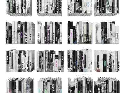 Books 150 pieces 2-8-5 Low-poly 3D model