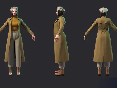 Streetwear Girl 2-14 - Street Wear Girls Pack Game-Ready Low-poly 3D model