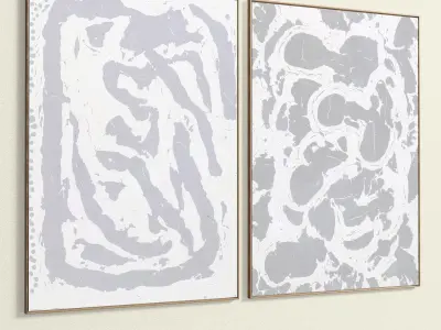 Plaster Two Photo Frame 285 Low-poly 3D model