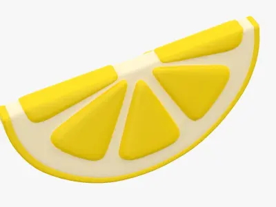 Lemon slice stylized 3D model