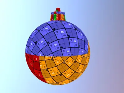 Christmas Ball White Free low-poly 3D model