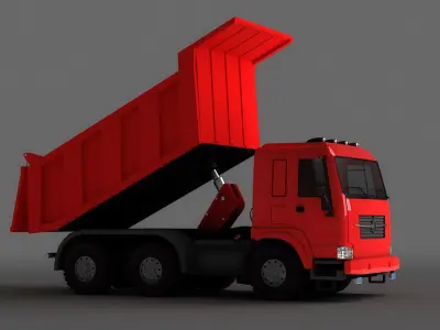 heavy sand dump construction trucks municipal vehicles  3D model