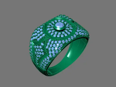 Gents Rings Diamond Men Ring STL 3DM 3D ready print model 3D print model