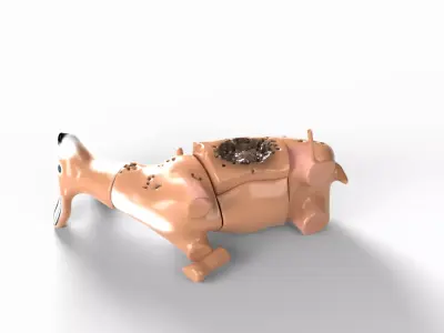 Deer decoy shot Low-poly 3D model