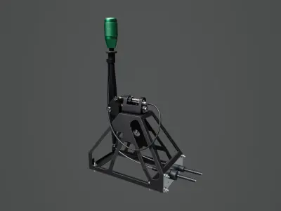 Short Shifter 01 - Variation A - Green Low-poly 3D model