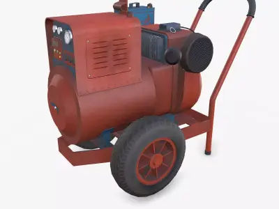 Old Vintage Electric Generator Low-Poly PBR Low-poly 3D model