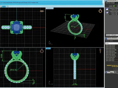 Matching Diamond Engagement Ring R1 3D print model