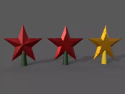 Christmas tree stars Low-poly 3D model