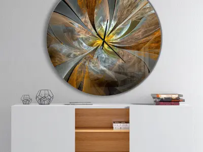 Symmetrical Fractal Flower Wall Clock 3D model
