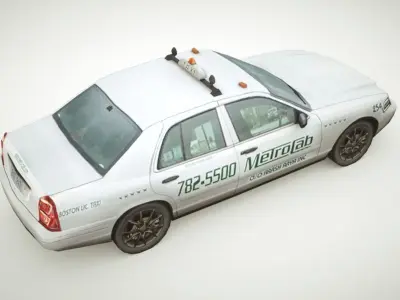 Taxi v1 Sedan Low-poly 3D model