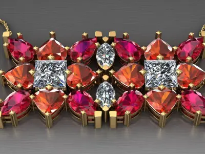 double flower heart pendant Free 3D print model