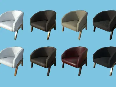 94 Armchair Low Poly - Original - Furniture Interior Design 3D Model Pack