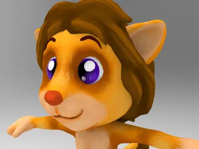 Lion Cartoon Low-poly 3D model