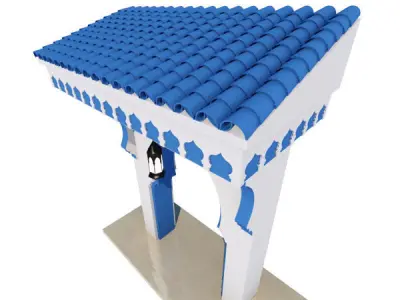 Traditional Moroccan Door Chefchaouen City 3D model