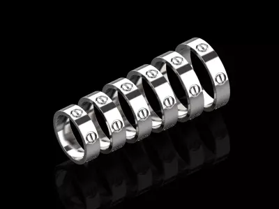 Love Rings in different sizes 16 to 21 N154 3D Model Pack