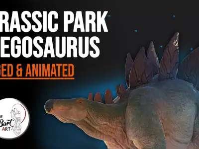 Jurassic Park Stegosaurus Blender Low-poly 3D model