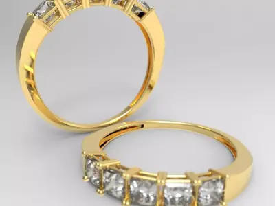 Princess Diamond Ring 3D print model